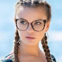 Moda Güneş Gözlüğü Çerçeveleri 2021 Seksi Kedi Göz Anti-Mavi Gözlük Kadınlar Vintage Leopar Gözlük Çerçeve Kadın Optik Bilgisayar Gözlükler