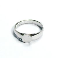 Beadsnice Кольцо из стерлингового серебра 925 пробы с кабошоном, 6 мм, круглое основание, кабошон, регулируемые кольца, кольца ручной работы, ID 33486