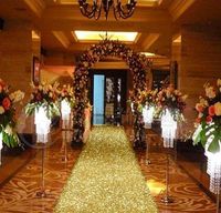 New Arrival 10 m na rolkę 1 m Szeroki Złoty Perłowy Wedding Carpet T Station Aisle Runner Do Wedding Party Decoration Recups Materiały