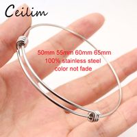 Stainless Steel Expandable Wire Bangles 1. 6mm Thick Adult & ...