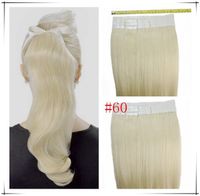 Großhandel - 14 "- 24" 100% Human PU Emy Band Haut Haarverlängerungen 2,5g / stücke 40 stücke100g / set # 60 platin blonde dhl frei