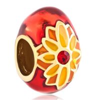 Daisy Bead Jewelry Smalto Crisantemo Faberge Uovo fascino Perle di russion Egg Adatto per bracciali Pandora DIY