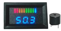 10 bar LED blu Indicatore di carica della batteria digitale Indicatore di carica con segnale acustico Segnalatore acustico Golf Cart, moto, da 12V a 100V