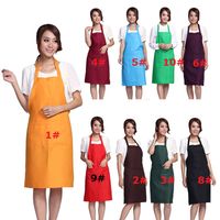 Plain Apron Aprons with Front Pocket Bib Kitchen Cooking Cra...