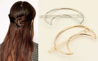 women&#039;s hairpin fashion golden metal cutout hollow moon hair clip accessories Jewelry gift