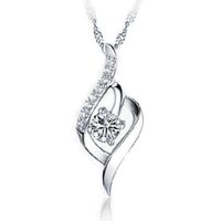 Collier en argent de femme en argent avec pendentif en diamant et pendentifs avec un collier de mariage élégant et unique en argent pour femme