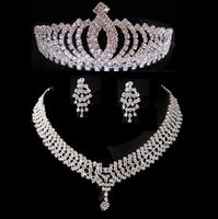 9styles hot sell threepiece bridal accessories tiaras hair necklace earrings accessories wedding jewelry sets hot