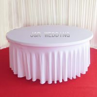 2PCS 6FT Round White Natural Fall Swag Style Spandex Table C...