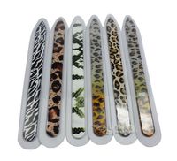 Archivo de uñas de cristal para requisitos particulares de cristal de cristal - Mulit Fashion Leopard Imprimir Diseño de impresión 14 cm / 5.5 "Envío de gota # NF014