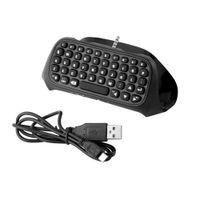 3.5mm Siyah için Bluetooth 3.0 Mini Kablosuz Chatpad Mesaj Klavye Sony Playstation 4 için PS4 Denetleyicisi Ile USB kablosu