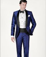 suit men top selling groom suits shiny collar black 2021 wed...