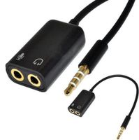 12cm DC3.5mm 4 Pole Stereo TRRS Audio Splitterkabel Man till hörlurs headset + Mikrofonadapter för PC-telefon