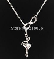 Vintage Silver Infinity& Ballerina Girl Charms Statement Cho...