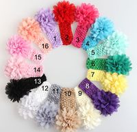 50 pezzi bambino Headwear Capolino fiore accessori per capelli da 4 pollici in chiffon con morbidi elastici fasce del crochet capelli elastico banda GZ7409