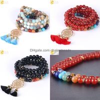 Beaded Strands Chakra Charm Jewelry Chakrabeads Indian Gold-plated Catcher Dream Net 108 Natural Crystal Stone Seven Pp Yoga Bracelet jllHuh