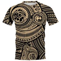 Męskie koszulki T-shirt Viking Polinezyjski styl tatuażu 3D Drukowanie z krótkim rękawem Pullover damskie Harajuku Casual Topunisex