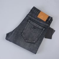 Lüks tasarımcı çanta erkek kot ince tasarım denim elastikiyet bağbozumu pantolon moda ince bacak pantolon iş rahat pantolon artı boyutu w42