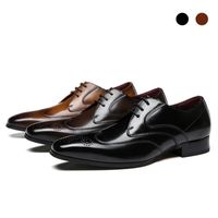 Dress Shoes Derby Wedding Office Men Black Japanese Style Genuine Leather Original Casual Business Designer