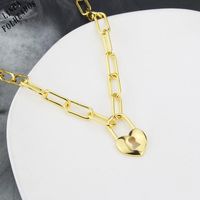 Collane pendenti Linda Design di alta qualità Ampia catena piccola serratura moda hip-hop collana oro placcato regalo gioielli gioielli