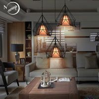 Pendentif Lampes 7 Couleur Loft moderne Noir / Blanc Lights Lights E27 LED Iron Bref pour chambre à coucher Cuisine Bar Cafe Salon Salon