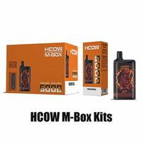 Authentische HCOW M-Box Einweg-E-Zigaretten-Geräte-Kit 6000 Puffs USB-Typ-C Wiederaufladbare Batterie 15ml Vorgefüllte Pods Mesh Coil-Patronen Riesige Mod VAPE A28