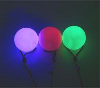 Toptan-Sıcak Pro Yanıp Sönen LED Çok Renkli Glow Poi Thrown Topları Işık Profesyonel Göbek Dans El Çekiş Suya Dayanıklı 899 V2