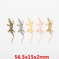 20 sztuk 56 * 15mm Antique Silver Color Gold House Lizard Ściana Gecko Charms Wisiorek Do Naszyjnik Bransoletka Kolczyk DIY Biżuteria
