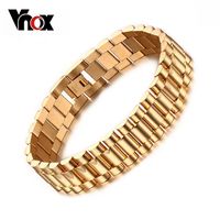 Vnox Men&#039;s Bracelet Gold-color Chunky Chain Bracelets Bangles Stainless Steel Male Jewelry Drop 211014