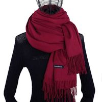 Kış Kaşmir Kadınlar Eşarp Şal Pashimina Uzun Eşarplar Atkılar Sıcak 250g Panço Hijab Lüks Marka Kırmızı Şarap Siyah Boy G0922