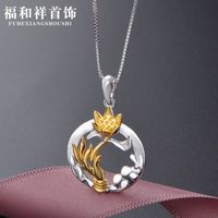 Japanese and Korean Fashion Headdress 925 Silver Buddha Pendant Necklace Clavicle Chain Simple Accessories MNT3514