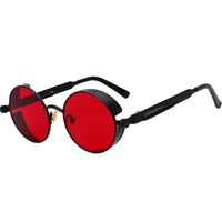 2021 Óculos de sol Steampunk em metal homem moda redondo design a marca de vintage culos de alta qualidade óculos óculos óculos óculos