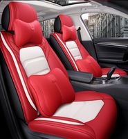세단 SUV에 대 한 자동차 액세서리 좌석 커버 내구성 높은 품질의 가죽 유니버셜 5 좌석 세트 쿠션 전면 및 후면 커버 전체 덮여 빨간색 디자인 하나