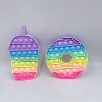 Fidget Brinquedos Sensory Rainbow Macaron Lollipop Donut Cola Cup de Natal Árvore de Natal Push Bubble Anti Stress Crianças Educacionais e Adultos Descompression Toy Presentes