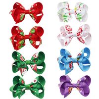 Girls Hair Accessories Hairclips Bb Clip Barrettes Clips Headbands For Children Kids Christmas 8 Color Bow Holiday Party Print Princess Ornament B9785