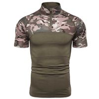 Mäns polos 2021 högkvalitativ militär kamouflage taktisk groda kostym kortärmad swat varumärke ren bomull andningsbar kamp skjorta för