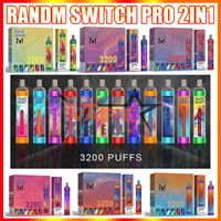 Original Randm Switch Pro 2In1 3200 Puffs Vape Vape Pen E Cigarrillo con batería recargable 10ML POD LED luz brillante vaping kit de brillo