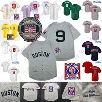 Ted Williams Jersey Vintage 1939 Creme Cinza Branco Cooperstown Hall of Fame Patch 2021 City Connect Player Navy Verde Verde Tamanho S-3XL