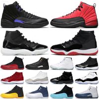 Mens Basketball Shoes Jumpman 12s Dark Concord 12 Reverse Flu Game Gold 11s 25-årsjubileum 11 Bled Women Sports Sneakers Trainers