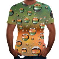 Ropa de los hombres Polo Tee Shirts Gran impresión 3D de gran tamaño gota de agua de manga corta de manga corta para camisetas personalizadas