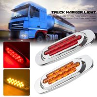 1 Pair 16 LEDs Car Side Marker Lights Clearance Lamp for 12V 24V Automobiles Truck Trailer Red Yellow White