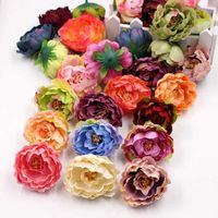 Yüksek Kalite Ipek Yapay Sahte Çiçek Dekorasyon Şakayık Çiçek Başkanı Simülasyon DIY Düğün Aile Parti Dekorasyon Çiçek 50 adet / torba