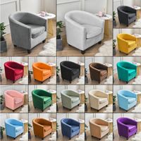 Split Style Velvet Tub Chair Covers With Cushion Cover Remov...