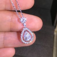 Sólido 925 cor de prata colar real diamante pingente para mulheres casamento bizuteria topázio gemstone jóias pingente s925 colares
