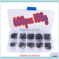 Sports & Outdoors600Pcs Box High Carbon Steel Hooks Mixed Si...