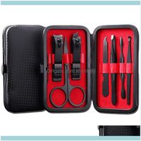 Tools Health Beauty & Salon 7Pcs Set Clipper Stainless Steel Scissors Manicure Kit With Beautiful Leather Travel Box Nail Art Professional P