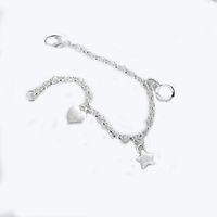 Designer pulseira amor coração estrelas carta charme pulseiras para mulheres cor prata moda jóias presente