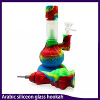 アラビアのシリコーンのガラスの水上植物のパーコレーター水パイプShishaチューブガラスセットガラスのボウルのミニボウの跳ね木DABリグ0266328