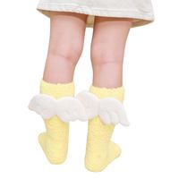 Socks Baby Kids Girls Angel Wings Coral Fleece Cute Children Winter Autumn Warm Floor Leg Warmer Soft Toddler