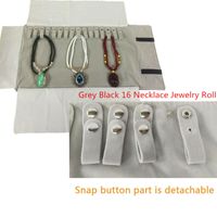 Creative Portable Grey Black Jewellery Roll Bag Pack Paquete a prueba de polvo Rollo de Rollo de Rollo Reloj de Reloj Prensa en Nails Roll Jewlery Organizer