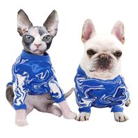 Çizgili Baskılı Pet Kazak T Gömlek Klasik Evcil Kedi Köpek Giyim Bulldog Teddy Pug Yavru Giysileri